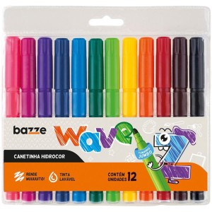 Caneta Hidrografica Bazze Wave Jumbo 12 Cores-110277-80248