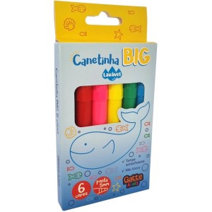 Caneta Hidrografica Big 6 Cores Lavavel-111336-17232