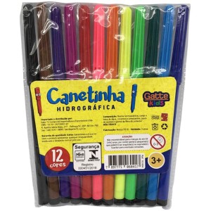 Caneta Hidrografica Hidrocor Kids 12 Cores-111334-63604