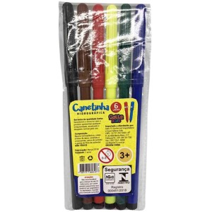Caneta Hidrografica Hidrocor Kids 6 Cores