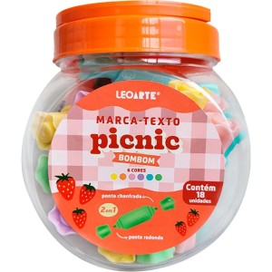 Caneta Marca Texto Picnic Bombom Mini 2em1 6cores