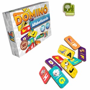 Domino Alfabetizando Em Madeira 28pcs-111616-63509