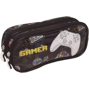 Estojo Tecido Gamer 2zip. Preto-109318-44462