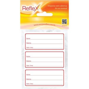 Etiqueta Escolar Pautada Vermelha P 35x80cm