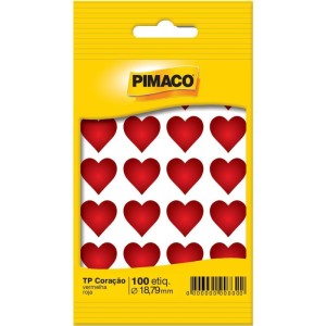 Etiqueta Lisa Com Formas Tp Coracao Vermelho 5 Fls