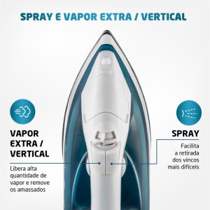 Ferro De Passar A Vapor 127v Bco/azul-109407-24586