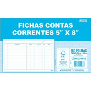 Ficha Conta Corrente 5x8 12,7x20,3cm-109704-71586