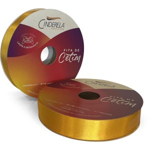 Fita De Cetim 22mm 50m. Amarelo Ouro-111506-38609