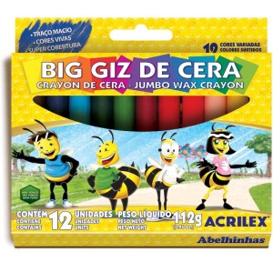 Giz De Cera Gizao 12 Cores Big Giz 112g-002546-49637