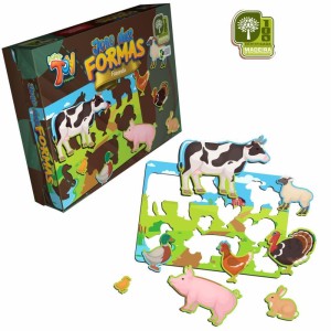 Jogo Didatico Formas Animais Da Fazenda Mdf-111626-31693