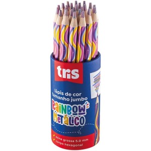 Lapis De Cor Jumbo Tris Rainbow Metalico-110239-14365