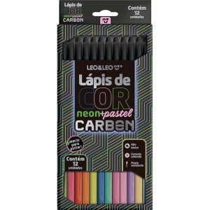 Lapis De Cor Redondo Carbon Line 12cor. Neon/pastel-110071-64490