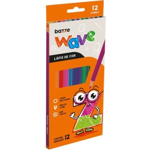 Lapis De Cor Sextavado Bazze Wave 12 Cores-110293-61776