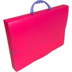 Maleta Plastica Com Alca Oficio Full Color Pink