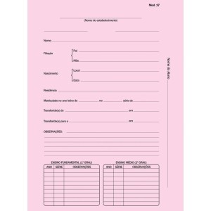 Pasta Do Aluno Pasta Modelo 17 240x325mm Rosa-111123-25488