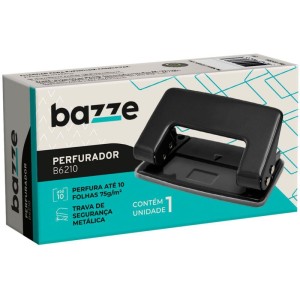 Perfurador De Papel Bazze B6210 P/10f 2furos Preto-091912-15759