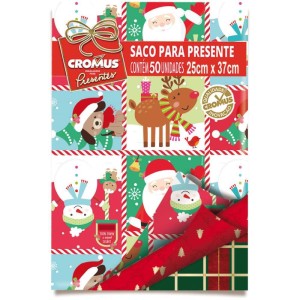 Saco Metalizado De Natal 25x37cm Sortido-061739-68473