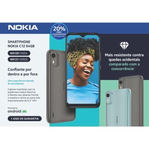 Smartphone Nokia C12 2+64gb Cinza-111257-73903