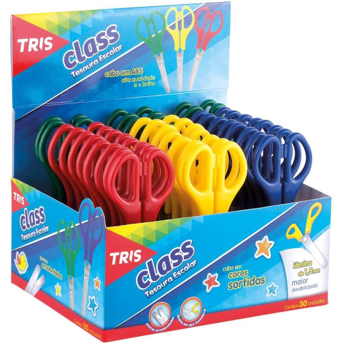 Tesoura Escolar Tris Class 13cm Colorida-022563-79541
