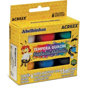 Tinta Guache 015ml 06 Cores Fantasia Metallic-016924-24588