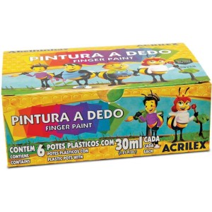 Tinta Pintura A Dedo 06 Cores 30ml.-005600-20833