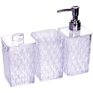 Utensilios Para Banheiro Kit Banho Glamour 3pcs Cristal-111012-37345