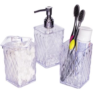 Utensilios Para Banheiro Kit Banho Glamour 3pcs Cristal-111012-66445