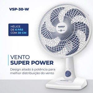 Ventilador Mesa Super Power 127v 30cm Bco-109393-18341