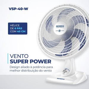 Ventilador Mesa Super Power 127v 40cm Bco-109389-28735