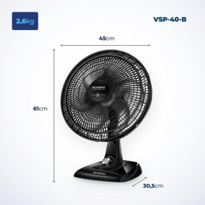 Ventilador Mesa Super Power 220v 40cm Pto-109388-44441