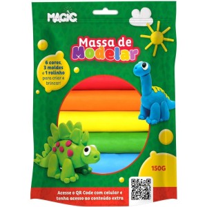 Massa Para Modelar Criativa Dinossauro 6cores 150g C/acess-110882-21947