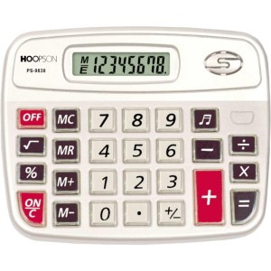 Calculadora De Mesa 8digitos Pilha Aa C/som Cinza-078056-23163