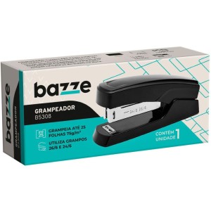 Grampeador Plastico Bazze B5308 Preto 26/6 P/25f.-091901-91753