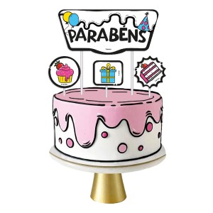 Topper Para Bolo Cartoon Cake 48 Unidades-111737