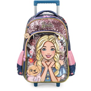 Mochila Infantil Com Rodinha Barbie G Azul-107092-68687