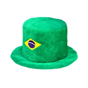 Chapeu*** Verde E Amarelo Com Bandeira 13x29,5-832150