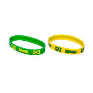 Pulseira*** Silicone Brasil C/2 Pcs 10x1,10cm-832168-681