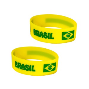 Pulseira*** Silicone Brasil C/2 Cs 9,7x2,4cm-832167