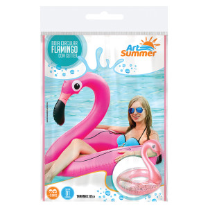 Boia Circular Flamingo C/glitter 82cm Cx:024-841834-42952