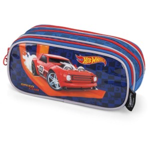 Estojo Tecido Hot Wheels 3ziperes Azul-107099-74368