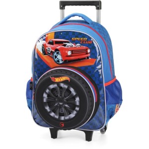 Mochila Infantil Com Rodinha Hot Wheels G Azul-107105-88468