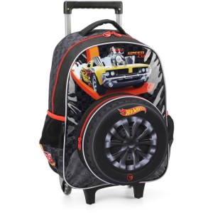 Mochila Infantil Com Rodinha Hot Wheels G Preta-107106-48079