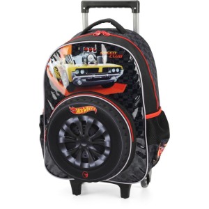 Mochila Infantil Com Rodinha Hot Wheels G Preta-107106-56379