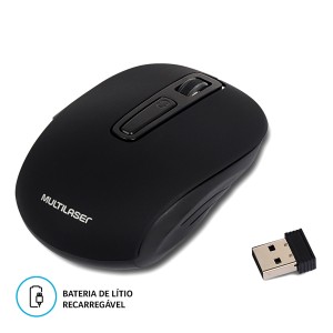 Mouse Sem Fio Ms2500 Usb 1600 Dpi Ajustavel Recarregavel-MO277