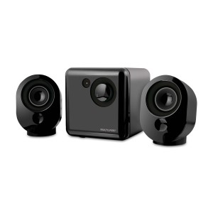 Caixas De Som 2.1 Subwoofer Controle De Volume E Graves Grafite-SP166