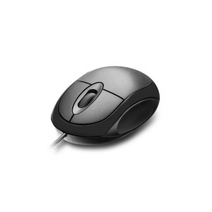 Mouse Com Fio Mf100 Conexão Usb Embalagem Branca Cabo De 120cm 3 Botões Preto-MO312