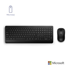 Kit Teclado Sem Fio Desktop Slim Mouse Ambidestro-PT300005