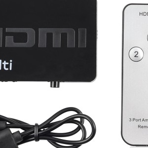 Switch Hdmi 3 Entradas Full Hd Com Controle Remoto Preto-WI290-23226