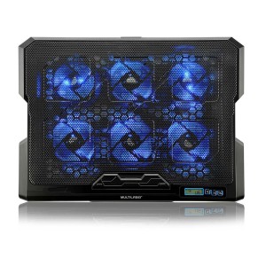 Base Cooler Para Notebook Com 6 Ventiladores E 5 Níveis De Altura-AC282