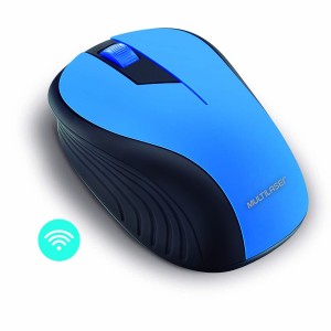 Mouse Sem Fio Wave Conexão Usb 1200dpi 3 Botões Ergonômico Azul-MO215